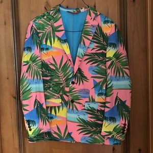 Fun Shinesty Blazer Tropical Pink Palm Print